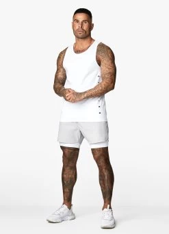 Gym King Rebellion Vest - White/Black -Fit Wear Shop 10 214