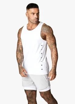 Gym King Rebellion Vest - White/Black -Fit Wear Shop 10 215