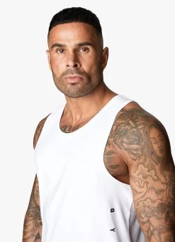 Gym King Rebellion Vest - White/Black -Fit Wear Shop 10 217