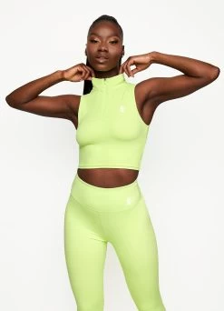 Gym King 365 1/4 Zip Tank - Citrus Green 13 Gym King 365 1/4 Zip Tank - Citrus Green -Fit Wear Shop 14ZIPTANK LEGGING LIMEWTT A2780WLG A26V5 50