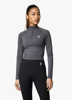 Gym King 1/4 Zip Funnel - Dark Grey/Silver -Fit Wear Shop 14ZipFunnel DARKGREYSILVERWTT A25Y61