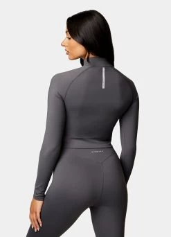 Gym King 1/4 Zip Funnel - Dark Grey/Silver -Fit Wear Shop 14ZipFunnel DarkGreySilverWTT A25Y6 128