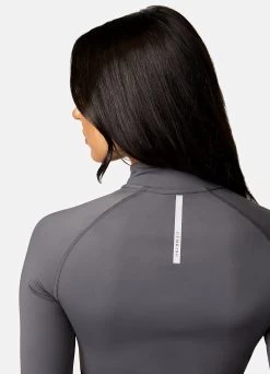 Gym King 1/4 Zip Funnel - Dark Grey/Silver -Fit Wear Shop 14ZipFunnel DarkGreySilverWTT A25Y6 129