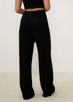 Gym King Signature Knit Wide Leg Trousers - Black -Fit Wear Shop 1 345