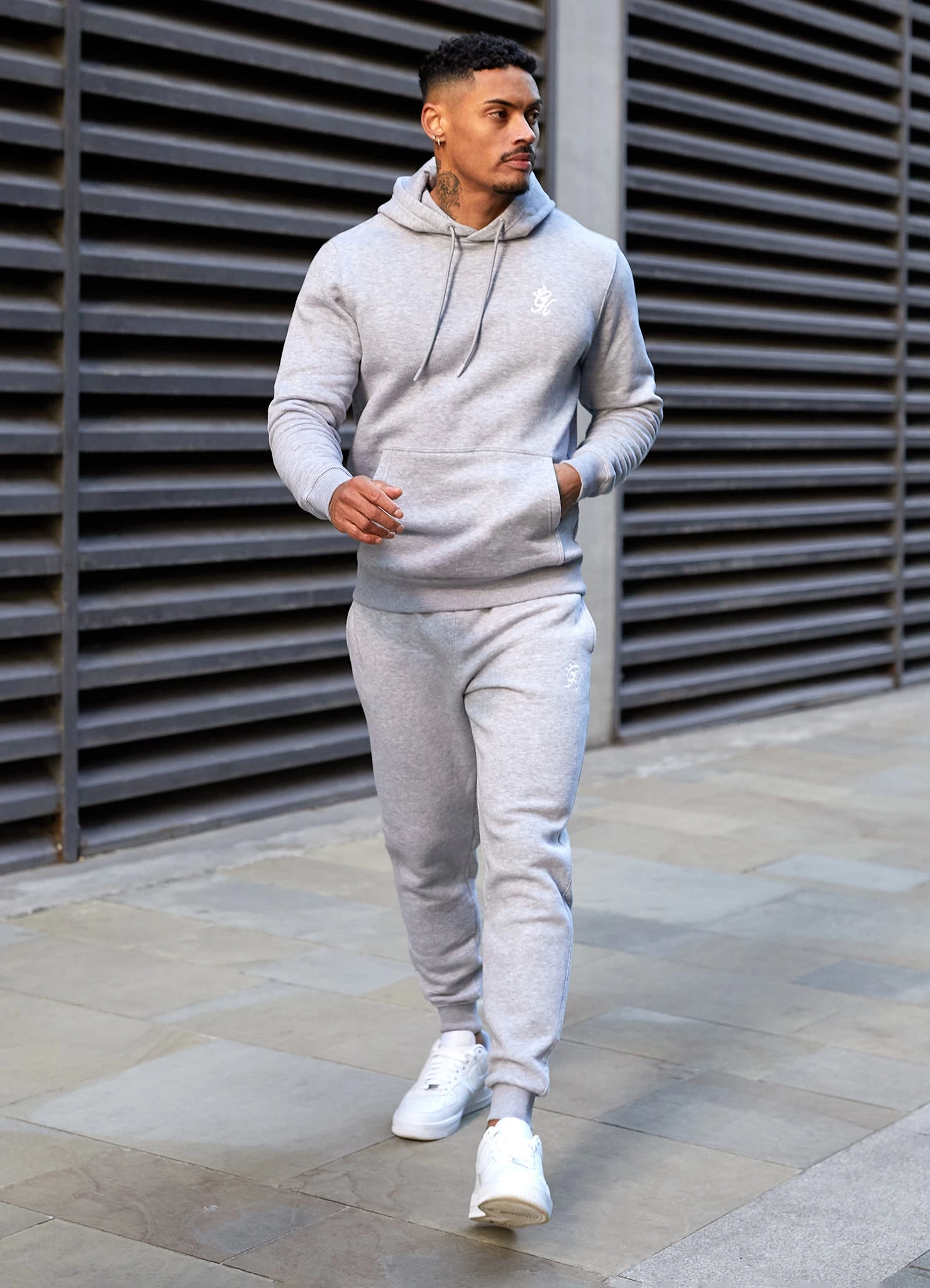 Gym King Fundamental Fleece Hood - Grey Marl 6 Gym King Fundamental Fleece Hood - Grey Marl - Image 4