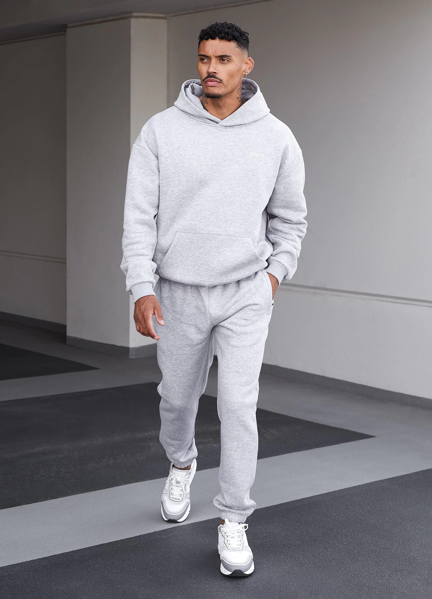 Gym King Established Jogger - Light Grey Marl 5 Gym King Established Jogger - Light Grey Marl - Image 3