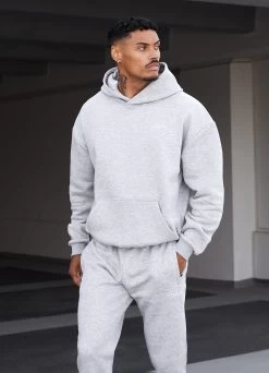 Gym King Established Hood - Light Grey Marl -Fit Wear Shop 2R3A8098copy