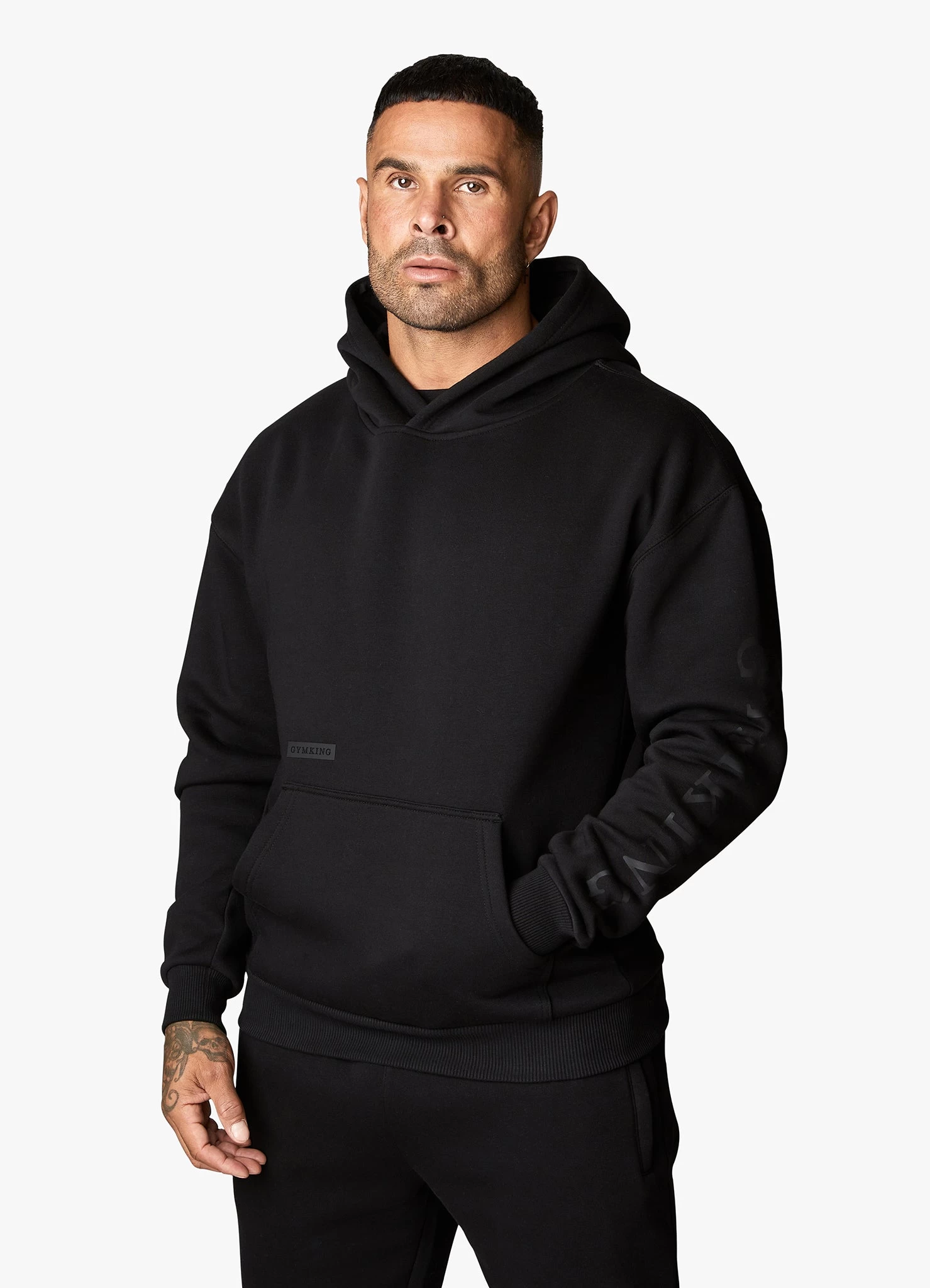 Gym King Covert Linear Logo Hood - Black 3 Gym King Covert Linear Logo Hood - Black