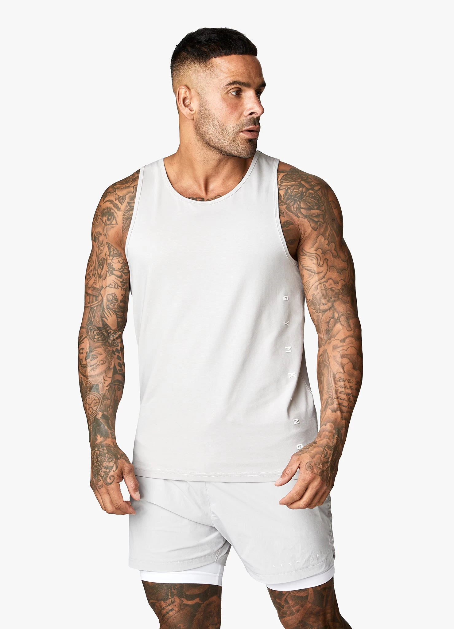 Gym King Rebellion Vest - Light Grey 9 Gym King Rebellion Vest - Light Grey - Image 7