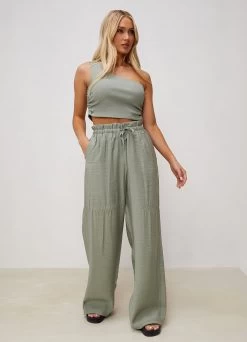 Gym King Asymmetric Crop - Dusky Sage 20 Gym King Asymmetric Crop - Dusky Sage -Fit Wear Shop ASYMMETRICCROP SIGNATUREWOVENTROUSERS DUSKYSAGEWST A2ARMWTB A2ANJ 350