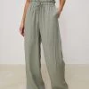 Gym King Signature Woven Wide Leg Trouser - Dusky Sage -Fit Wear Shop ASYMMETRICCROP SIGNATUREWOVENTROUSERS DUSKYSAGEWST A2ARMWTB A2ANJ 355