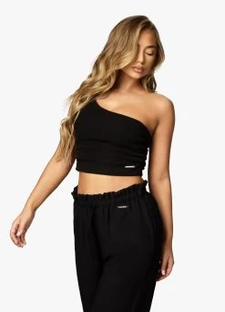 Gym King Asymmetric Crop - Black 22 Gym King Asymmetric Crop - Black -Fit Wear Shop ASYMMETRICCROP TROUSERS BLACKWST A2ARKWTB A2ANI 274