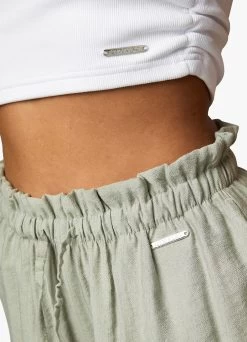 Gym King Signature Woven Wide Leg Trouser - Dusky Sage -Fit Wear Shop ASYMMETRICCROP TROUSERS WHITEDUSKYSAGEWST A2ARIWTB A2ANJ 285