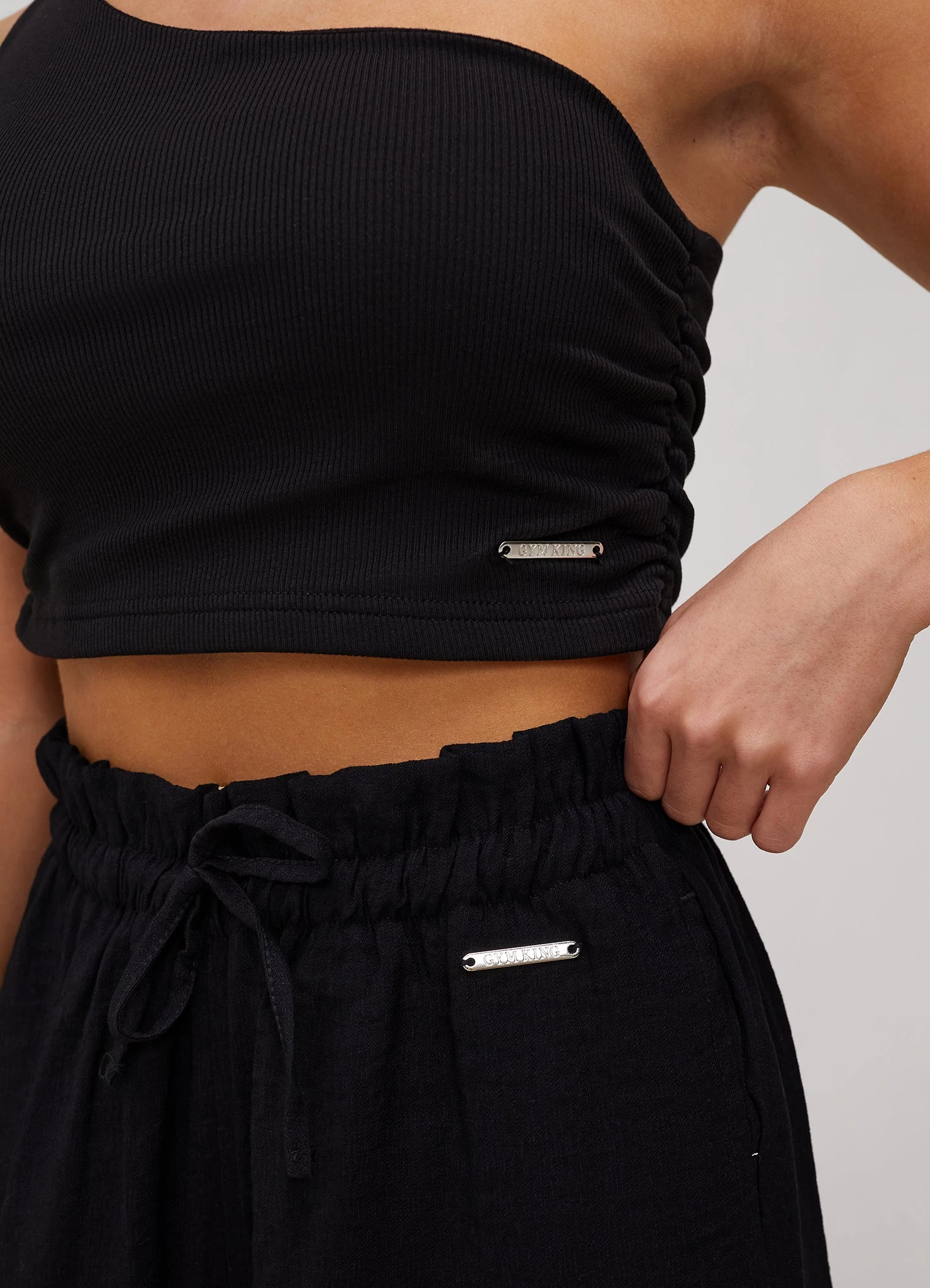 Gym King Asymmetric Crop - Black 8 Gym King Asymmetric Crop - Black - Image 6