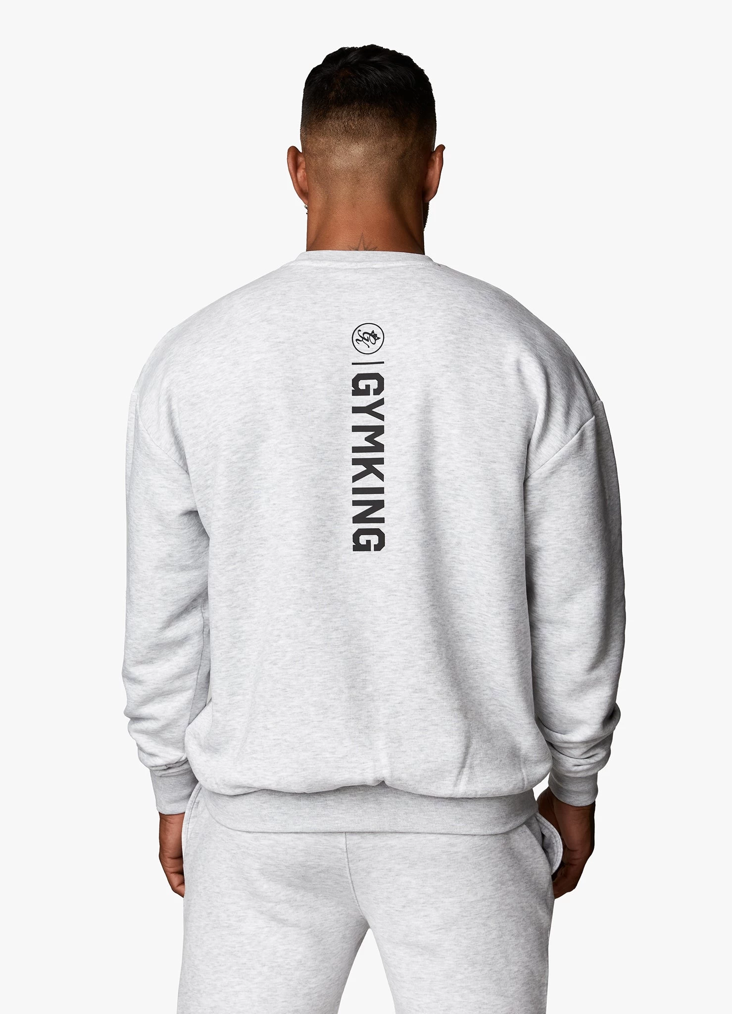 Gym King Aventus Drop Shoulder Crew - Snow Marl 8 Gym King Aventus Drop Shoulder Crew - Snow Marl - Image 6