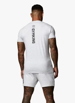 Gym King Aventus Tee - Snow Marl -Fit Wear Shop AVENTUSTEE SHORT SNOWMARLSST A2BLJSHR A2BLT 28