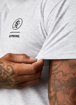 Gym King Aventus Tee - Snow Marl -Fit Wear Shop AVENTUSTEE SHORT SNOWMARLSST A2BLJSHR A2BLT 33