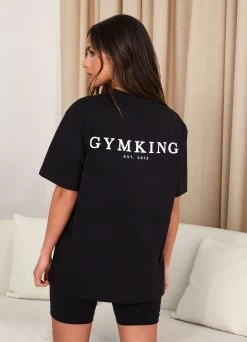Gym King Established Boyfriend Tee - Black/White -Fit Wear Shop BF EST TEE BLACK