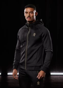 Gym King Full Zip Poly Hood - Black/Gold -Fit Wear Shop BF23MENSCAMP13319copy