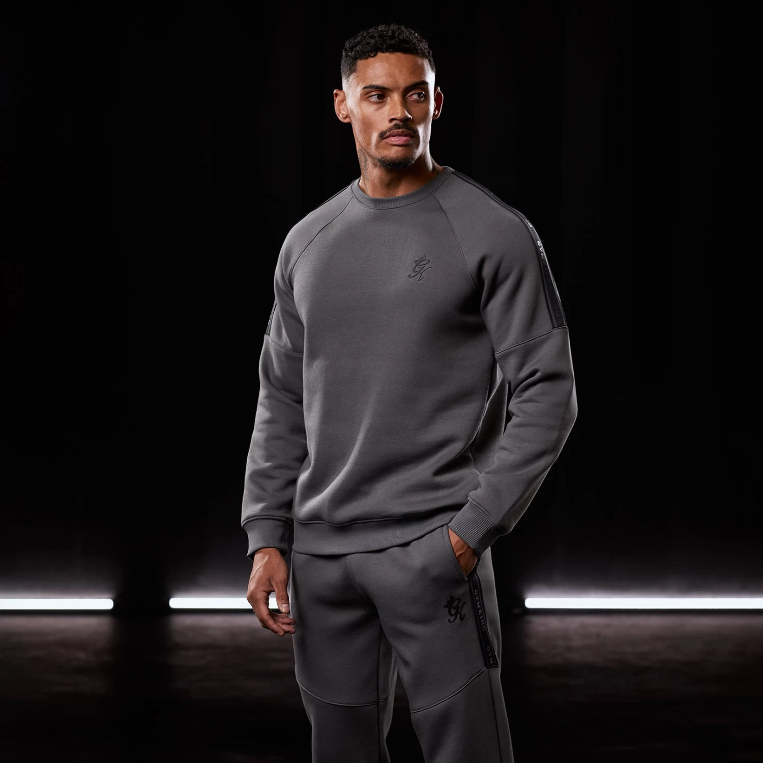 Gym King Premium Taped Crew - Grey 4 Gym King Premium Taped Crew - Grey - Image 2