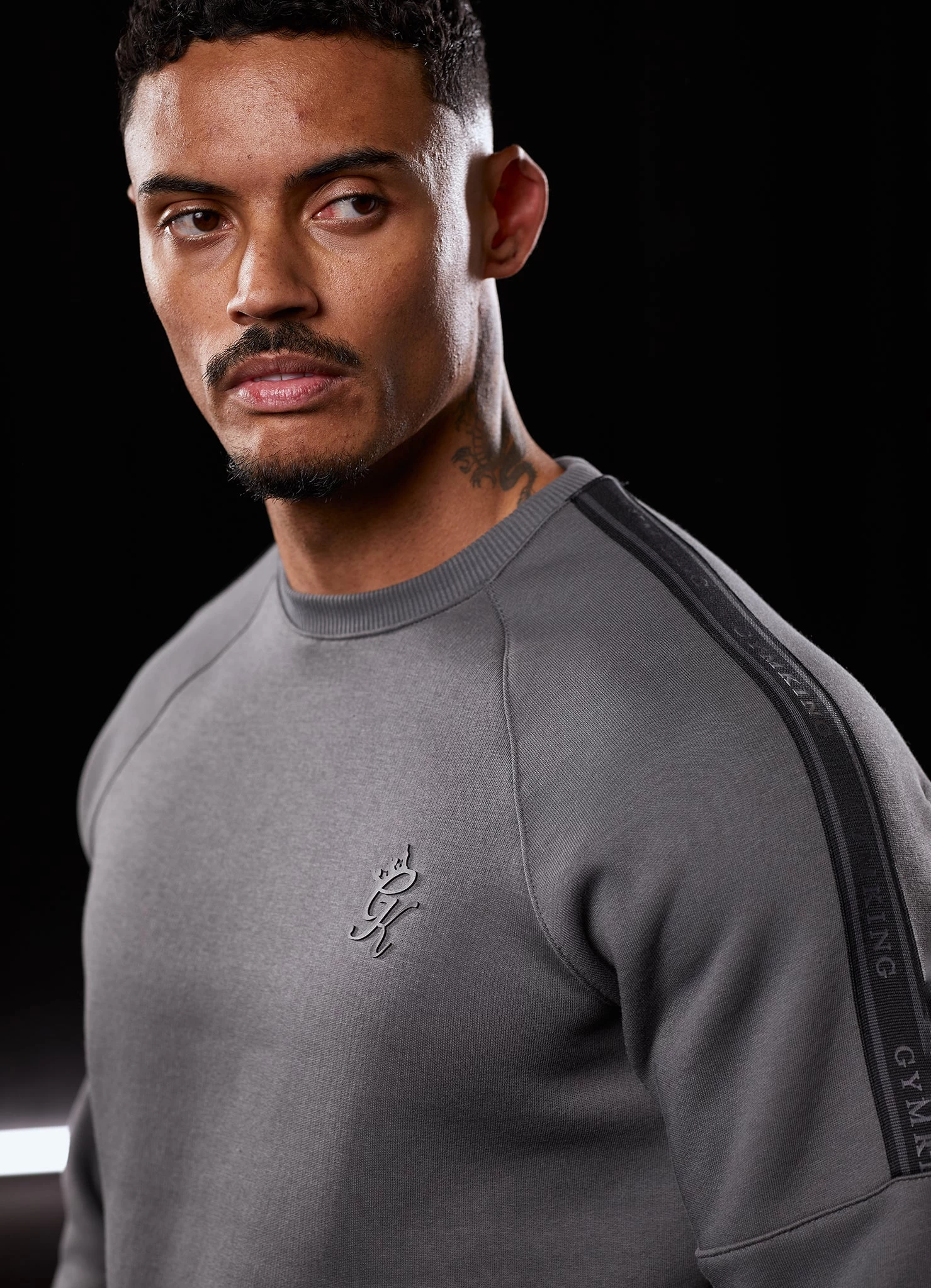 Gym King Premium Taped Crew - Grey 9 Gym King Premium Taped Crew - Grey - Image 7