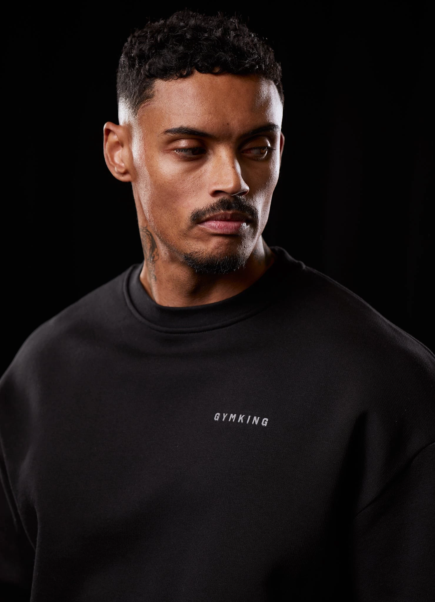 Gym King Outline Print Crew Tracksuit - Black 20 Gym King Outline Print Crew Tracksuit - Black - Image 18