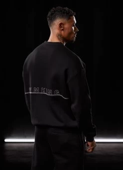 Gym King Outline Print Sweatshirt - Black -Fit Wear Shop BF23MENSCAMP13711copy