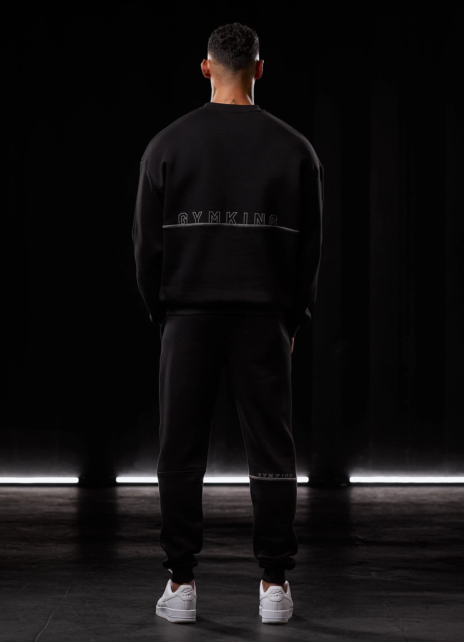 Gym King Outline Print Crew Tracksuit - Black 22 Gym King Outline Print Crew Tracksuit - Black - Image 20