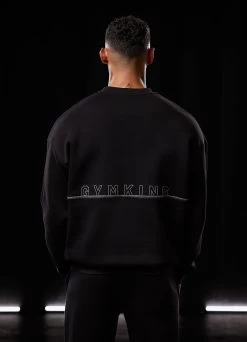 Gym King Outline Print Crew Tracksuit - Black 40 Gym King Outline Print Crew Tracksuit - Black -Fit Wear Shop BF23MENSCAMP13722copy