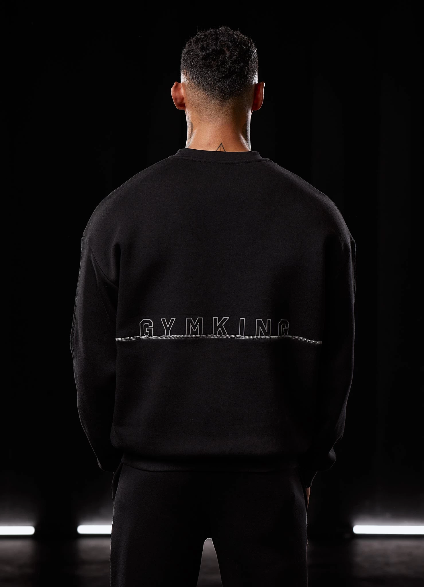 Gym King Outline Print Crew Tracksuit - Black 21 Gym King Outline Print Crew Tracksuit - Black - Image 19