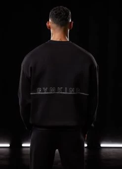 Gym King Outline Print Sweatshirt - Black -Fit Wear Shop BF23MENSCAMP13725copy
