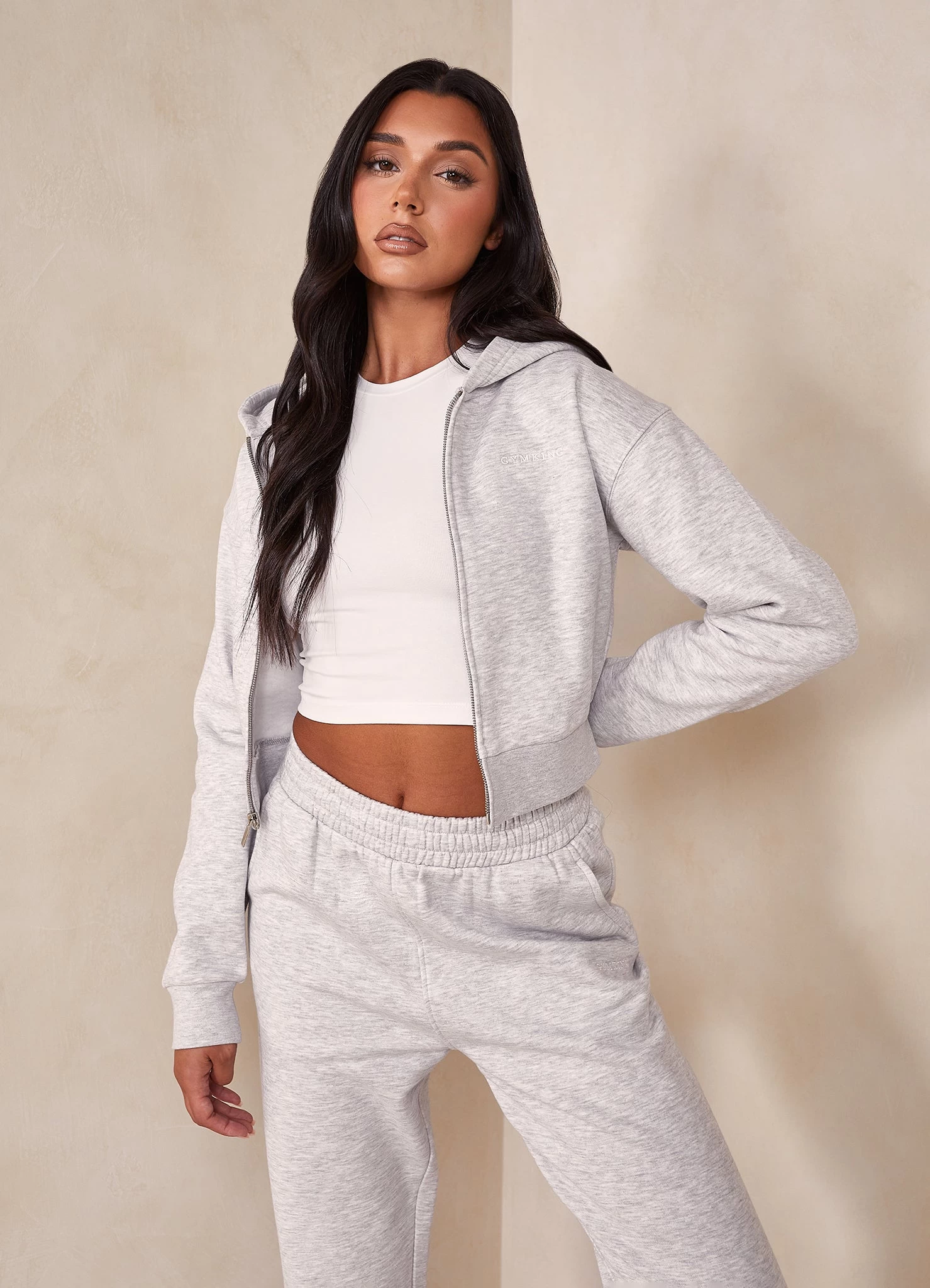 Gym King 365 FZ Tracksuit - Snow Marl 5 Gym King 365 FZ Tracksuit - Snow Marl - Image 3