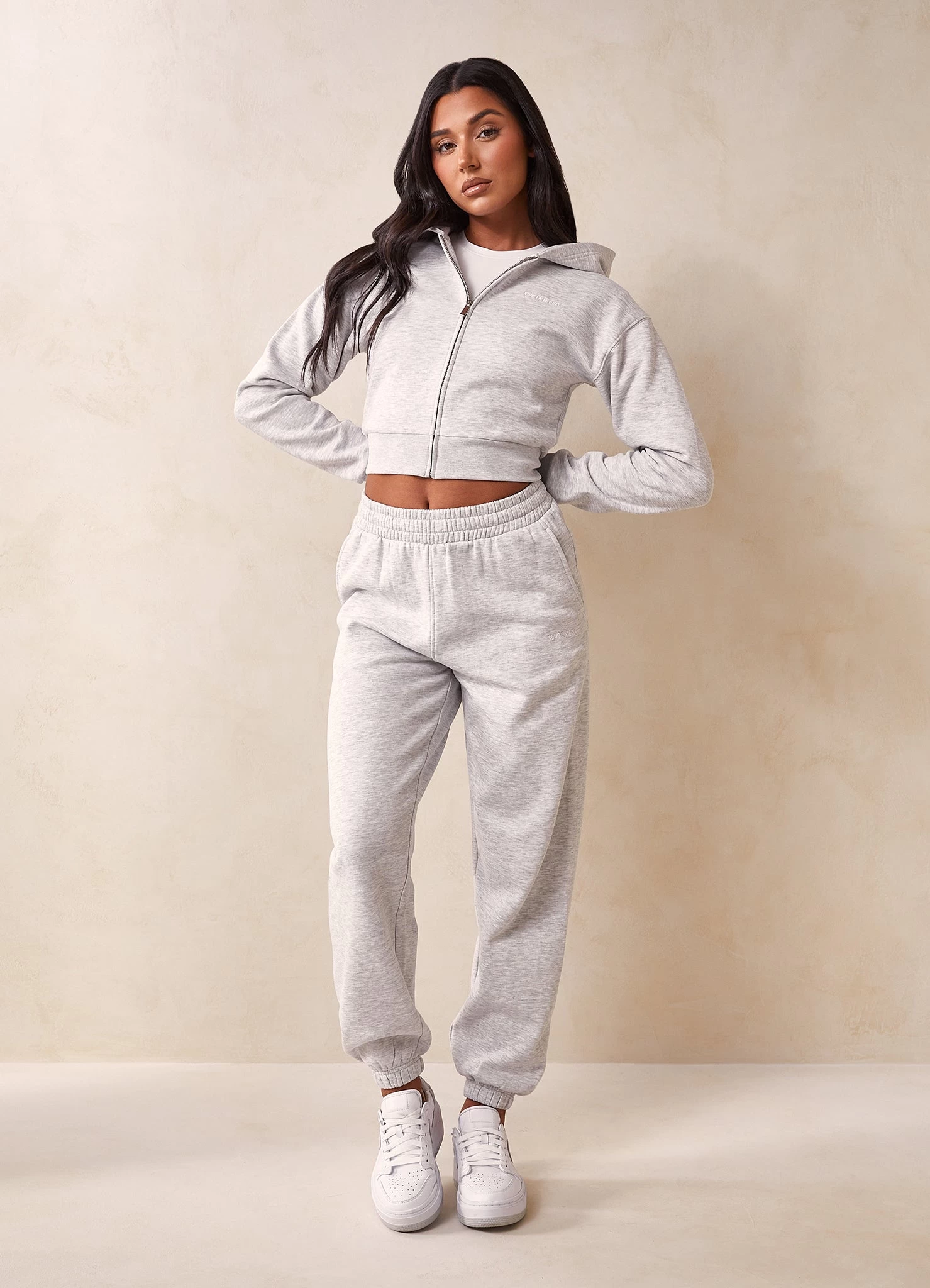 Gym King 365 FZ Tracksuit - Snow Marl 6 Gym King 365 FZ Tracksuit - Snow Marl - Image 4