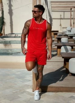 Gym King Brooklyn Mesh Vest - Chilli Red -Fit Wear Shop BM101 18889547 fd5f 41bd a97c f2cff39852d1