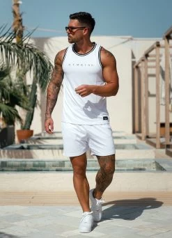 Gym King Brooklyn Mesh Short - White -Fit Wear Shop BM13