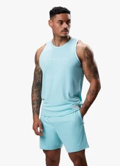 Gym King Brooklyn Mesh Vest - Aqua Blue -Fit Wear Shop BROOKLYNMESHVEST SHORT BLUEVST A2COMSHR A2COO251
