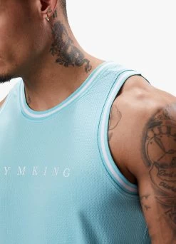 Gym King Brooklyn Mesh Vest - Aqua Blue -Fit Wear Shop BROOKLYNMESHVEST SHORT BLUEVST A2COMSHR A2COO256
