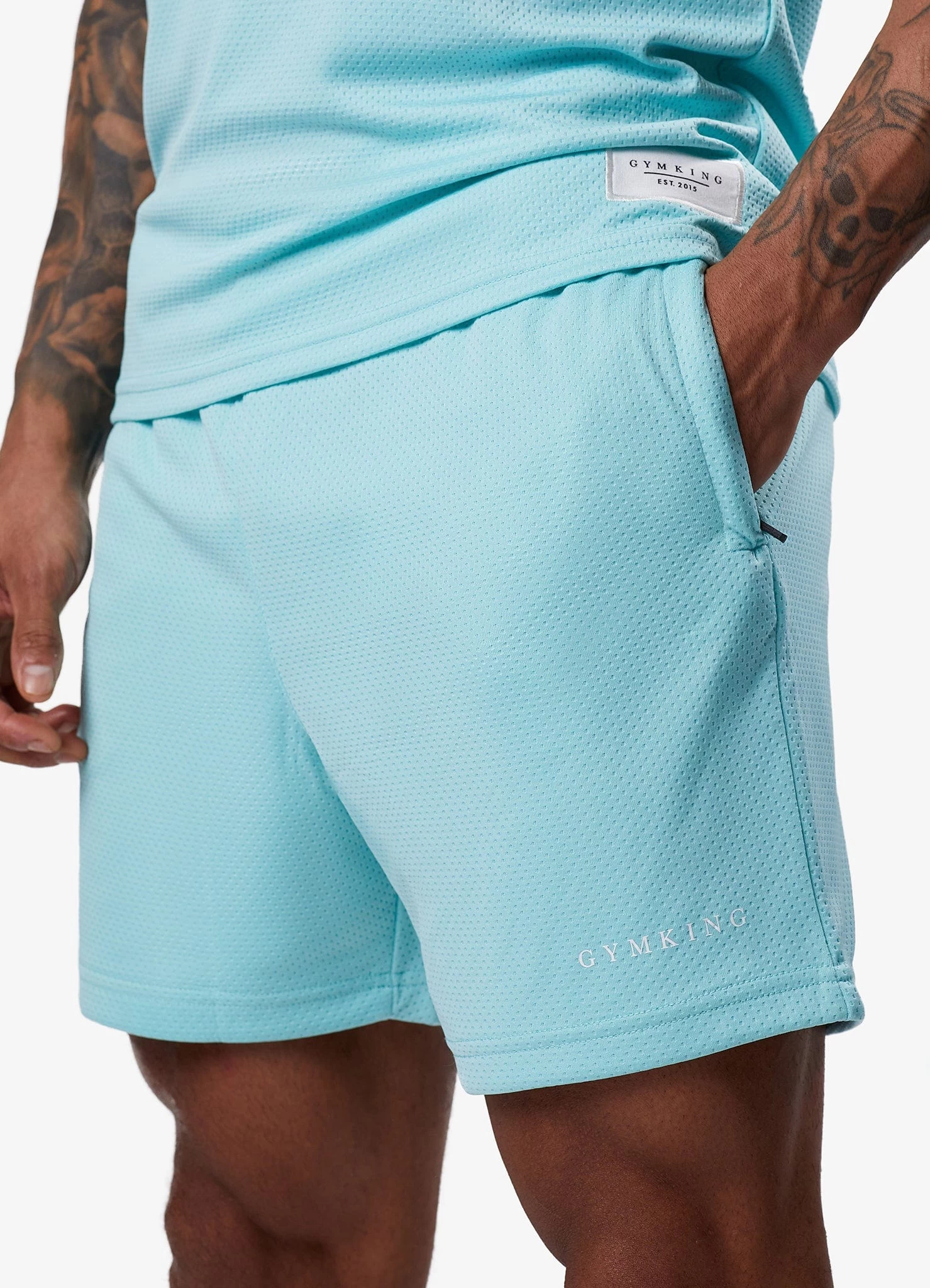 Gym King Brooklyn Mesh Short - Aqua Blue 9 Gym King Brooklyn Mesh Short - Aqua Blue - Image 7