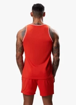Gym King Brooklyn Mesh Vest - Chilli Red -Fit Wear Shop BROOKLYNMESHVEST SHORT REDVST A2CONSHR A2COQ227