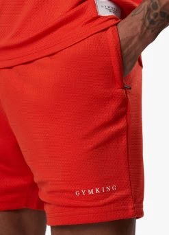 Gym King Brooklyn Mesh Short - Chilli Red 22 Gym King Brooklyn Mesh Short - Chilli Red -Fit Wear Shop BROOKLYNMESHVEST SHORT REDVST A2CONSHR A2COQ234