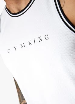 Gym King Brooklyn Mesh Vest - White 25 Gym King Brooklyn Mesh Vest - White -Fit Wear Shop BROOKLYNMESHVEST SHORT WHITEVST A29THSHR A29TK 101