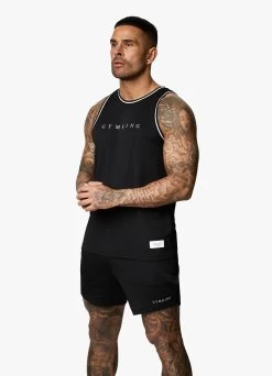 Gym King Brooklyn Mesh Vest - Black -Fit Wear Shop BROOKLYNMESH SHORT BLACKVST A29TFSHR A29TJ 113