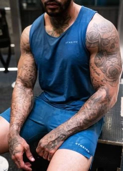 Gym King Debossed Camo Vest - Moonlight Blue 13 Gym King Debossed Camo Vest - Moonlight Blue -Fit Wear Shop CAMO BLUE VEST