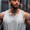 Gym King Debossed Camo Vest - Cloudy Grey -Fit Wear Shop CAMO VEST GREY