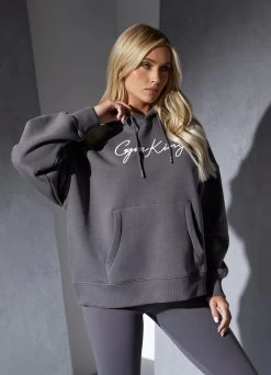 Gym King Script Hood - Steel/White -Fit Wear Shop CLASSICSABBIE 56