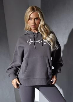 Gym King Script Hood - Steel/White -Fit Wear Shop CLASSICSABBIE 57