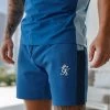 Gym King Contrast Panel Fleece Short - Riviera Blue/Sky Blue -Fit Wear Shop CONTRAST PANEL BLUE