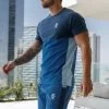 Gym King Contrast Panel Jersey Tee - Riviera Blue/Sky Blue 2 Gym King Contrast Panel Jersey Tee - Riviera Blue/Sky Blue -Fit Wear Shop CONTRASTPANEL3