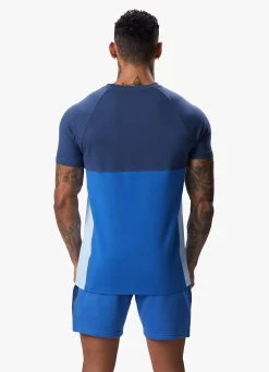 Gym King Contrast Panel Jersey Tee - Riviera Blue/Sky Blue -Fit Wear Shop CONTRASTPANELJERSEYTEE SHORT INDIGORIVIERASKYBLUESST A2CJ0SHR A2CJ7 132