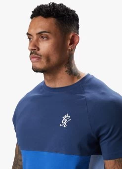 Gym King Contrast Panel Jersey Tee - Riviera Blue/Sky Blue -Fit Wear Shop CONTRASTPANELJERSEYTEE SHORT INDIGORIVIERASKYBLUESST A2CJ0SHR A2CJ7 135